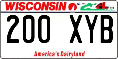 WI license plate 200XYB