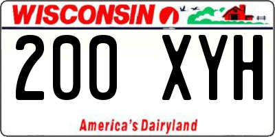 WI license plate 200XYH