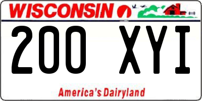WI license plate 200XYI