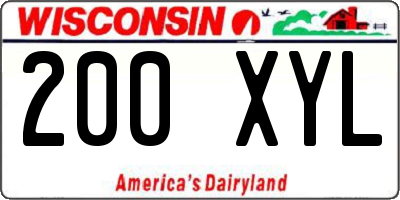 WI license plate 200XYL