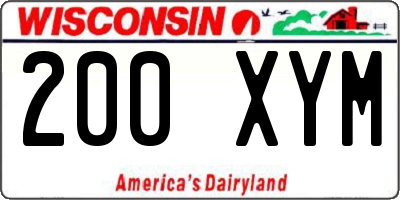 WI license plate 200XYM