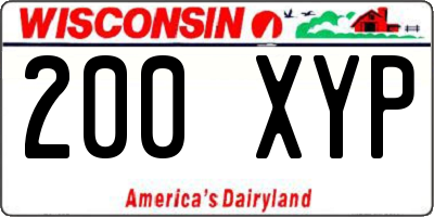WI license plate 200XYP