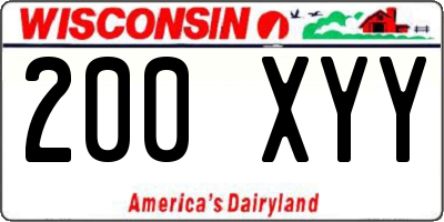 WI license plate 200XYY