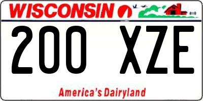 WI license plate 200XZE