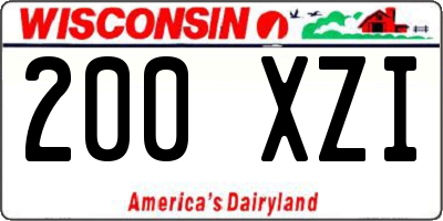 WI license plate 200XZI