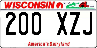 WI license plate 200XZJ