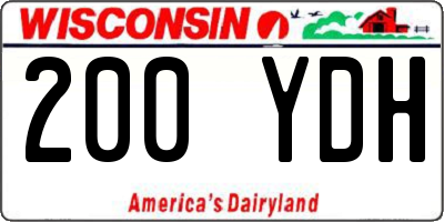 WI license plate 200YDH