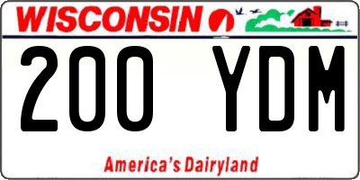 WI license plate 200YDM