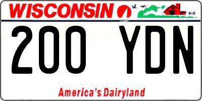 WI license plate 200YDN