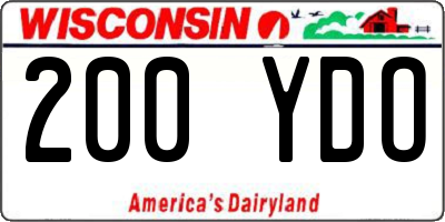 WI license plate 200YDO