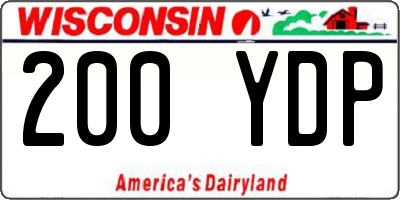 WI license plate 200YDP
