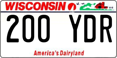WI license plate 200YDR