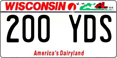 WI license plate 200YDS