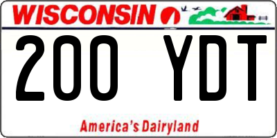 WI license plate 200YDT
