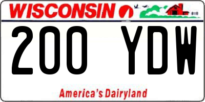 WI license plate 200YDW