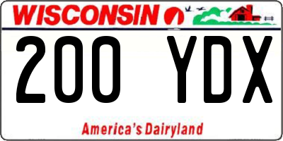 WI license plate 200YDX