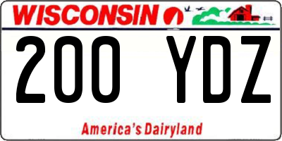 WI license plate 200YDZ