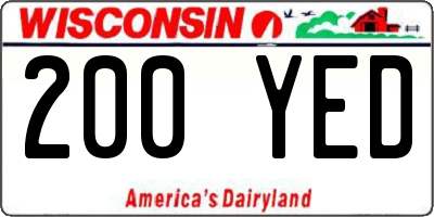 WI license plate 200YED
