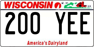 WI license plate 200YEE