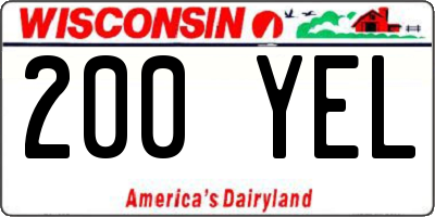WI license plate 200YEL