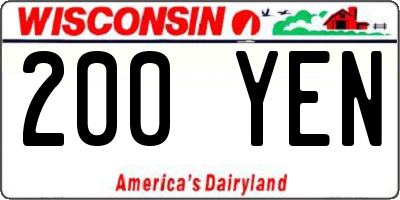 WI license plate 200YEN