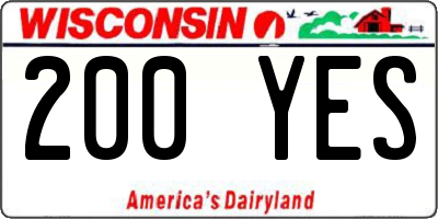 WI license plate 200YES