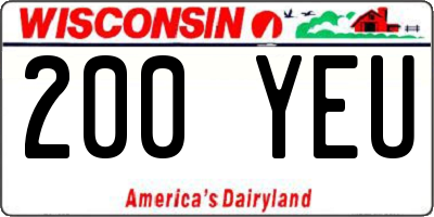 WI license plate 200YEU