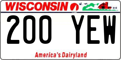 WI license plate 200YEW