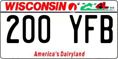 WI license plate 200YFB