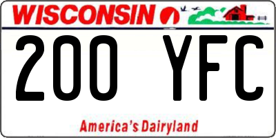 WI license plate 200YFC