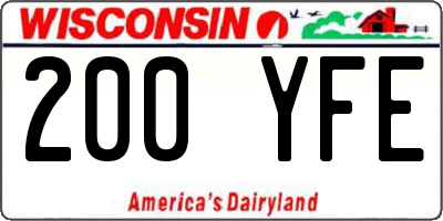 WI license plate 200YFE