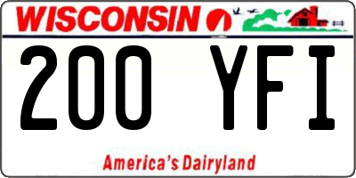 WI license plate 200YFI