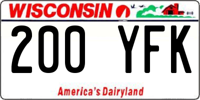 WI license plate 200YFK