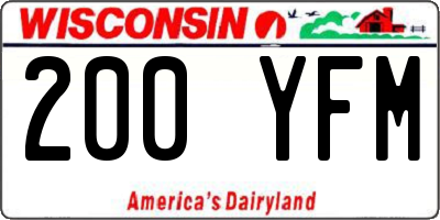 WI license plate 200YFM