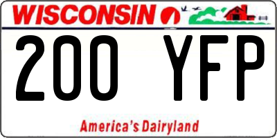 WI license plate 200YFP