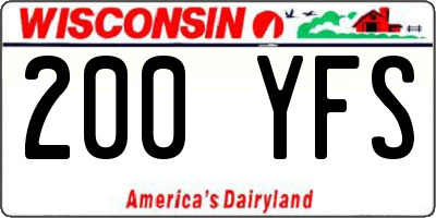 WI license plate 200YFS