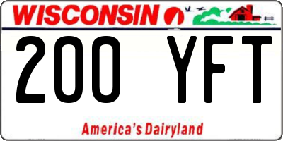WI license plate 200YFT