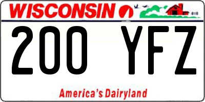 WI license plate 200YFZ
