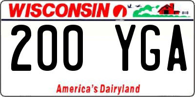 WI license plate 200YGA