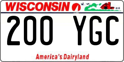 WI license plate 200YGC