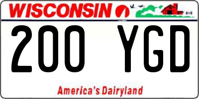 WI license plate 200YGD