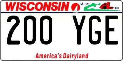 WI license plate 200YGE