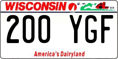 WI license plate 200YGF
