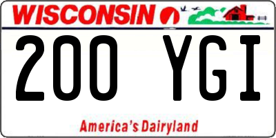 WI license plate 200YGI