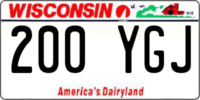 WI license plate 200YGJ