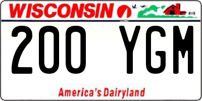 WI license plate 200YGM