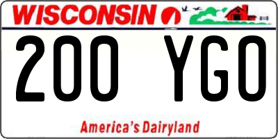 WI license plate 200YGO