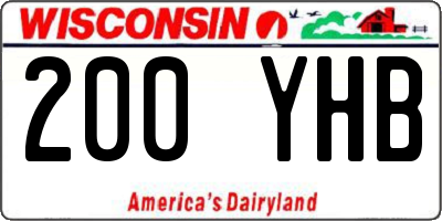 WI license plate 200YHB