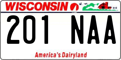 WI license plate 201NAA