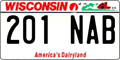 WI license plate 201NAB